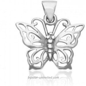 Mimi 925 Sterling Silver Butterfly Charm Pendant