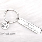 One Day at A Time keychain Sobriety Gift Addiction Recovery Gift AA Gift Inspirational Jewelry Motivational Gifts one day AA-KR