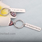 PLITI Winter Soldier Gifts Shield Keychain I Am with You Till The End of The Line Best Friend BFF Keyring