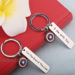 PLITI Winter Soldier Gifts Shield Keychain I Am with You Till The End of The Line Best Friend BFF Keyring