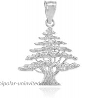 Polished 925 Sterling Silver Cedar Tree Charm Pendant