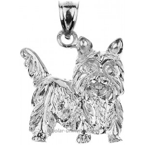 Polished 925 Sterling Silver Yorkshire Terrier Dog Charm Pendant Claddagh Gold
