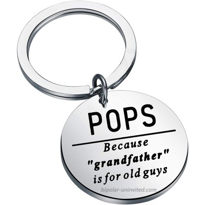 Pops Keychain Grandfather Gift Grandpa Birthday Gift Grandfather Gift from Grandkids Pops old guys