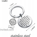 QIIER Graduation Gifts Be Confident In Whatever Direction You Choose To Go Keychain with Compass Charm Graduation Keychain New Adventure Gift silver