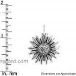 Raposa Elegance Sterling Silver Sunflower Pendant approximately 30.5 mm x 21.5 mm