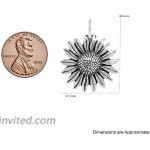 Raposa Elegance Sterling Silver Sunflower Pendant approximately 30.5 mm x 21.5 mm