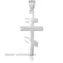 Religious Jewelry by FDJ 925 Sterling Silver Plain Russian Orthodox Cross Pendant