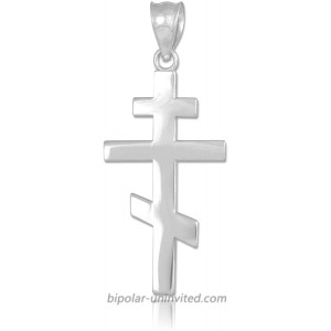 Religious Jewelry by FDJ 925 Sterling Silver Plain Russian Orthodox Cross Pendant