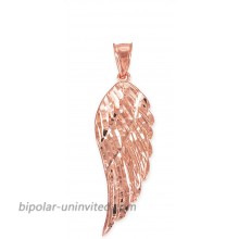 Religious Jewelry by FDJ Textured 14k Rose Gold Angel Wing Charm Pendant