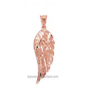 Religious Jewelry by FDJ Textured 14k Rose Gold Angel Wing Charm Pendant