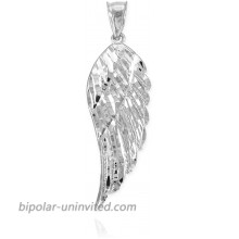 Religious Jewelry by FDJ Textured 925 Sterling Silver Angel Wing Pendant 2.3
