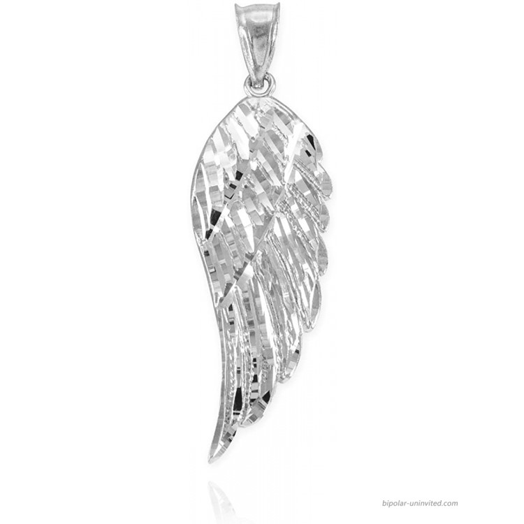 Religious Jewelry by FDJ Textured 925 Sterling Silver Angel Wing Pendant 2.3