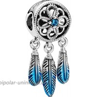 Scalza jewelry is a blue Dream catcher pendant for Pandora bracelets women's 925 sterling silver pendant compatible with European and American bracelets 799341C01