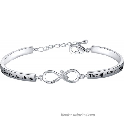 SEIRAA Christian Gift I Can Do All Things Through Christ Who Strengthens Me Philippians 413 Bracelet Bible Verse Bracelet I Can Do All Things Bracelet
