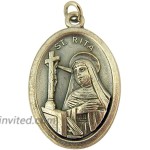 Silver Toned Base Saint Rita 3rd Class Piece of Cloth Relic Medal 1 Inch