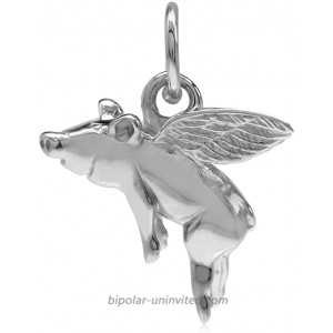 Silvershake 925 Sterling Silver When Pigs Fly Charm Pendant