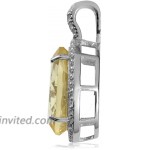 Silvershake Huge 7.69ct. Natural Citrine and White Topaz Gold Plated 925 Sterling Silver Pendant
