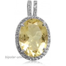 Silvershake Huge 7.69ct. Natural Citrine and White Topaz Gold Plated 925 Sterling Silver Pendant