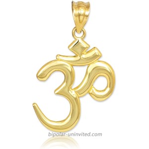 Solid 14k Gold Hindu Meditation Charm Yoga Om Aum Pendant