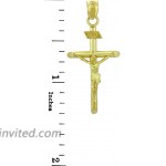 Solid 14k Yellow Gold Cross Charm INRI Crucifix Pendant Claddagh Gold