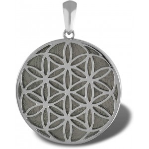 Starborn Muonionalusta Meteorite Sterling Silver Medallion with Sacred Geometric Design.