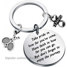 Tennis Keychain Gifts Tennis Player Gifts Tennis Teams Inspiration Gift Tennis Jewelry Tennis Coaches Gifts Take Pride in How Far You Have Come Silver