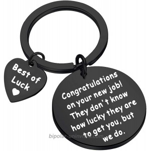 TGBJE New Job Gift Congratulations On Your New Job Keychain Best of Luck Keychain Coworker Leaving Gift Black New Job