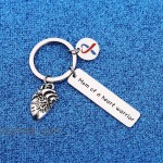 WUSUANED CHD Keychain Mom Dad of A Heart Warrior Keychain Congenital Defect Awareness Gift for Heart Warrior Mom Dad mom of a Heart Warrior K