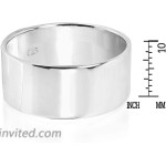 10 mm Wide Plain Band .925 Sterling Silver Ring