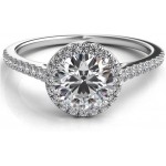 1.22 Ct Halo Set Solitaire Cubic Zirconia Promise Engagement Ring 925 Sterling Silver Ring Sizes 4-9