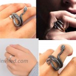 12Pcs Vintage Animal Open Frog Rings Set Knuckle Stacking Ring Lucky Face Snake Ring Goth Boho Cat Finger Rings for Women Men Girls
