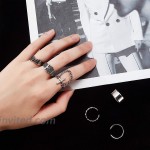 6 Pieces Gothic Vintage Knuckle Ring Half Open Chain Belt Finger Punk Ring Stackable Knuckle Ring for Women Men Teens