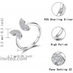 925 Sterling Silver Butterfly Ring for Women - Adjustable Animal Ring Earrings With Cubic Zirconia Jewelry Gift for Ladies Bridesmaid Nature Lovers Butterfly ring
