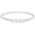AFFY Dainty 14K Gold Over Silver Stacked Finger Band Synthetic Opal Rings Jewelry Women