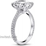 AINUOSHI 925 Sterling Silver Women Wedding Rings 5 Carat Oval Cut Cubic Zirconia Engagement Ring |