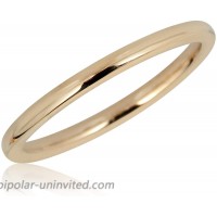 AVORA 10K Yellow Gold Plain Band Stackable Ring- Size 1-8