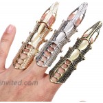 Beaupretty 3pcs Full Finger Ring Armor Knuckle Joint Punk Gothic Rock Hinged Finger Rings Jewelry Halloween Cosplay Costume Accessories for Women