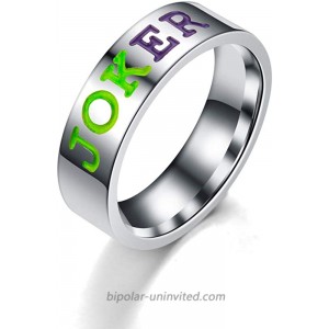 BICMTE New Harley Quinn and The Joker Lover Couple Stainless Steel Wedding Rings - Jewelry The Joker Harley Quinn His and Hers Ring，Anniversary