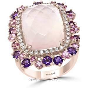 Effy 14K Rose Gold Rose Quartz Amethyst Pink Sapphire & Diamond Ring 14.15 TCW IRV0G315DM