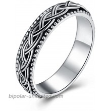 Fidget Ring Sterling Silver Anxiety Ring for Women Spinner Band Ring Celtic Stress Relieving Wide Wedding Promise Rings for Men