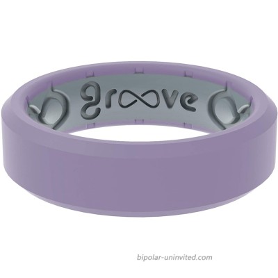 Groove Life Silicone Wedding Ring for Women - Breathable Rubber Rings for Women Lifetime Coverage Unique Design Comfort Fit Womens Ring - Edge Thin