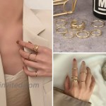 IFKM 20Pcs Vintage Knuckle Ring Set Bohemian Stackable Chunky Gold Silver Plated Statement Rings for Women Minimalist Carved Hollow Midi Joint Finger Rings Jewelry for Girl Gift