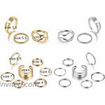 IFKM 20Pcs Vintage Knuckle Ring Set Bohemian Stackable Chunky Gold Silver Plated Statement Rings for Women Minimalist Carved Hollow Midi Joint Finger Rings Jewelry for Girl Gift
