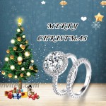 JIANGYUE Classic Bridal Sets Band Ring for Women 3 Ct 8 Heart 8 Arrow White AAA Cubic Zirconia Rose Gold Big Main Stone Cocktail Engagement Wedding Rings Size 5 6 7 8 9 10