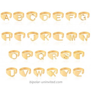 Letter Jewelry Personalized Gold Color Open Ring Adjustable Women Statement Rings Party Women’s Signet Ring 26pcs A to Z