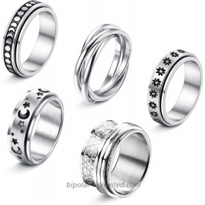 LOYALLOOK Fidget Ring Spinner Ring Anxiety Ring Fidget Rings for Anxiety for Women Stainless Steel Rings