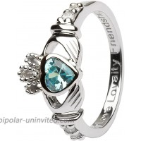 March Birth Month Sterling Silver Claddagh Ring LS-SL90-3. Made in Ireland.