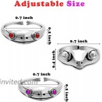 PANTIDE 3 Pcs Frog Open Rings Set for Women Vintage Adjustable Alloy Animal Finger Rings Cute Silver Frog with Red Purple Eyes Rings Fashion Jewelry Gifts for Anniversary Birthday Valentine’s Day