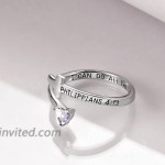 POPLYKE Cross Rings for Women Sterling Silver Philippians 413 I Can Do All The Things Inspirational Christian Birthstone Ring for Girls Boys white-04