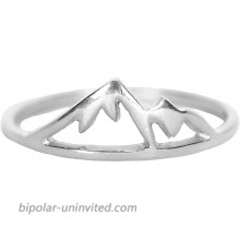 Pura Vida Sierra Silver Plated Ring - Mountain Design.925 Sterling Silver Band - Sizes 5-9